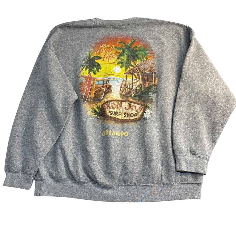 Ron Jon Surf Shop Orlando The Good Life Graphic Sweatshirt Gray Mens XL